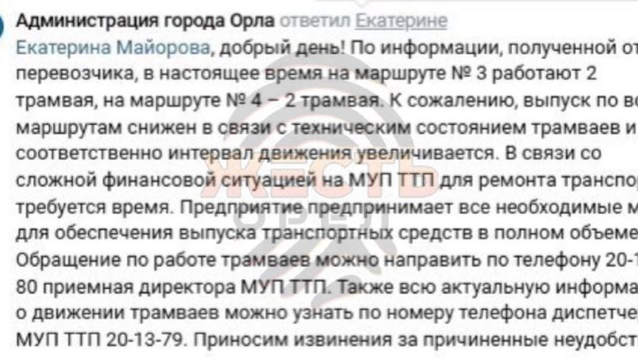 Орловцы жалуются на катастрофу с общественным транспортом